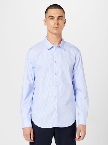 ABOUT YOU Regular fit Button Up Shirt 'Fritz' in Blue: front