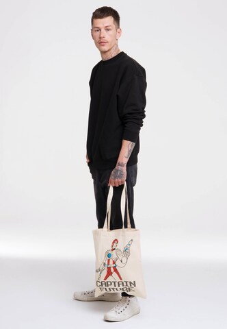 LOGOSHIRT Shopper 'Captain Future' in Beige