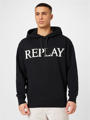 REPLAY Sweatshirt in Zwart: voorkant