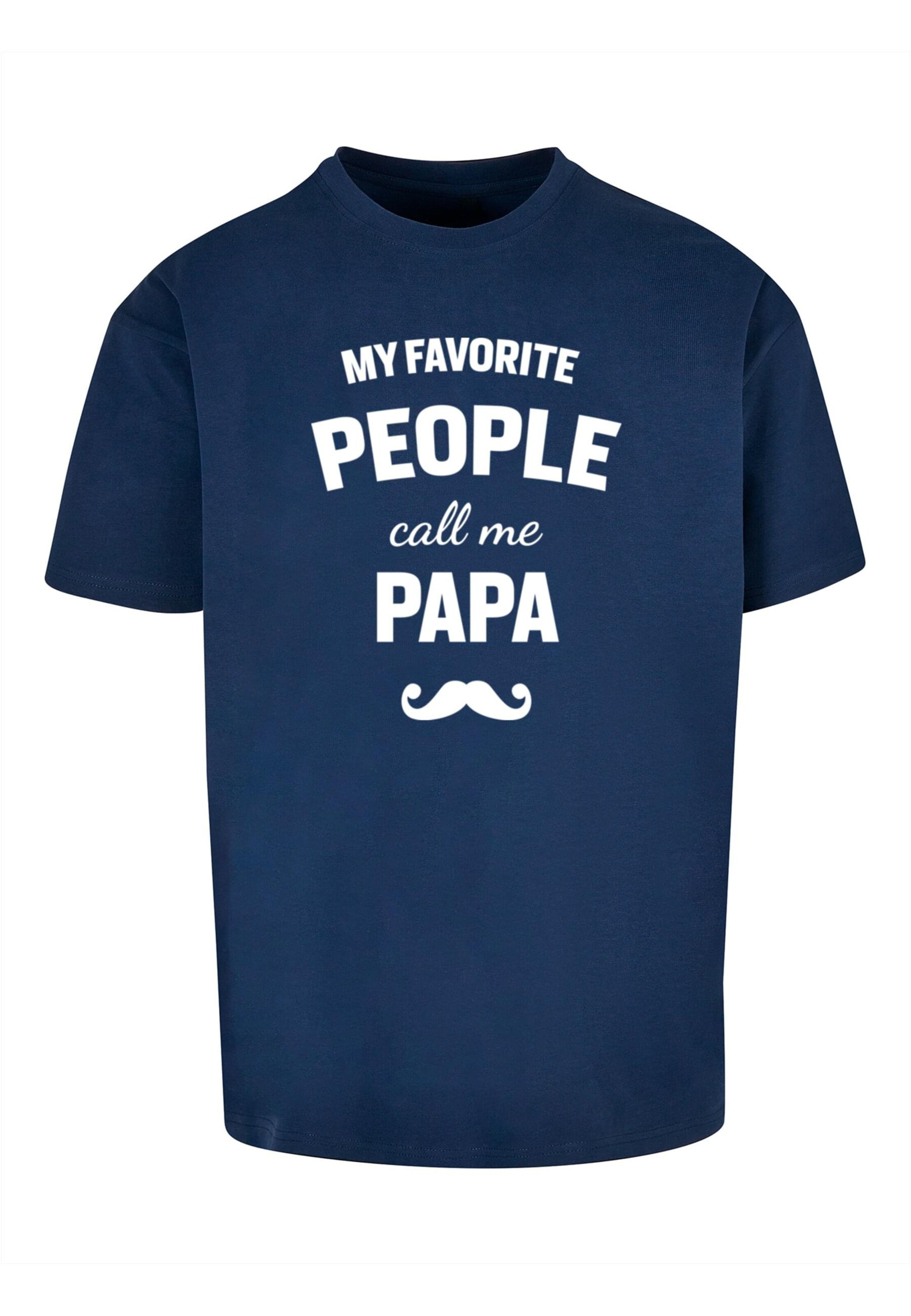 Maglietta 'Fathers Day - My Favorite People Call Me Papa' di Merchcode in blu: frontale
