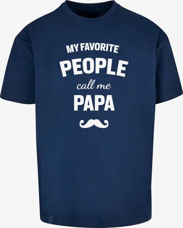 Maglietta 'Fathers Day - My Favorite People Call Me Papa' di Merchcode in blu: frontale