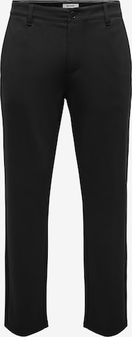 Pantalon chino 'ONSMARK' Only & Sons en noir : devant
