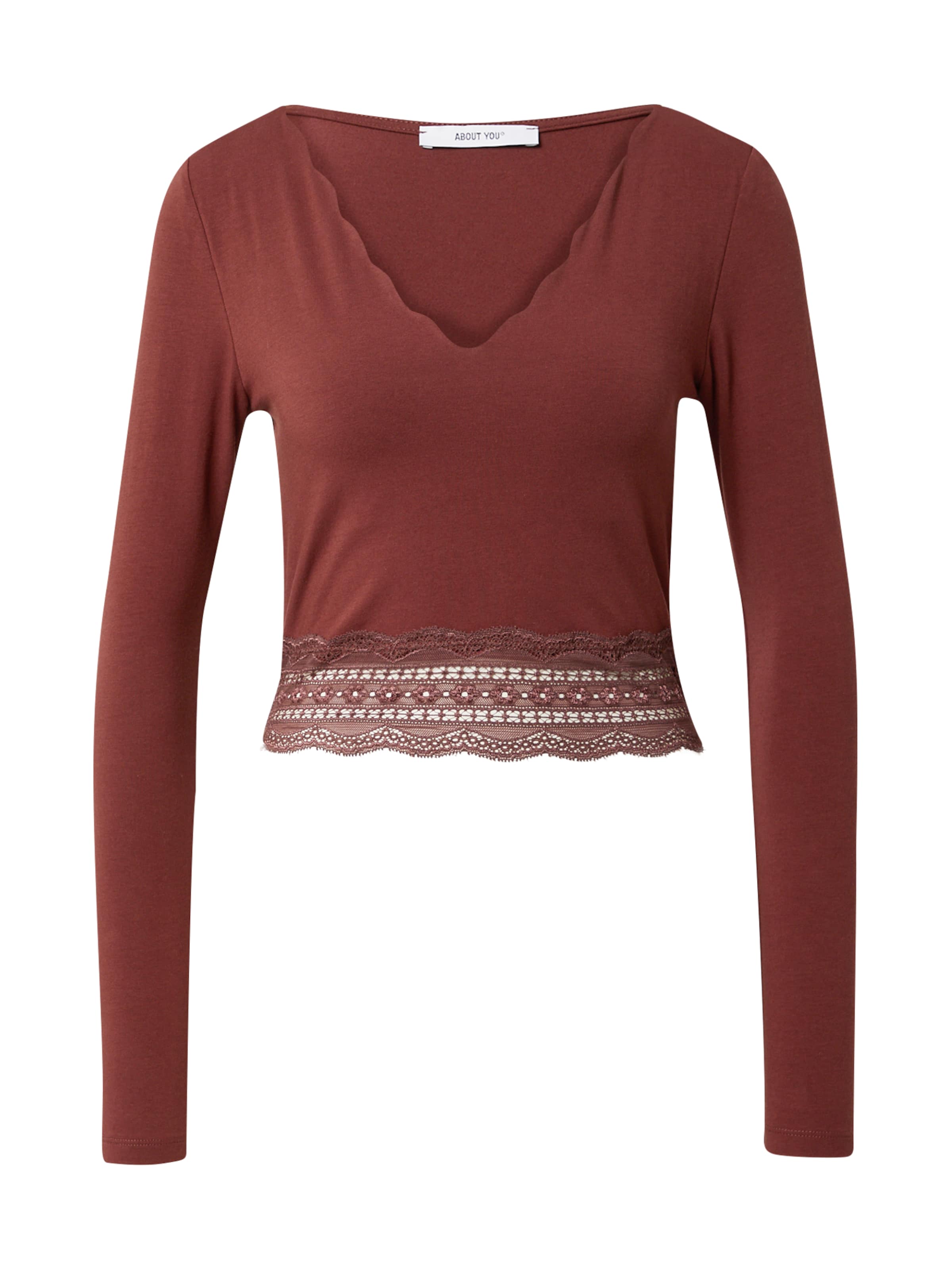T-shirt 'Manuela' ABOUT YOU en marron : devant