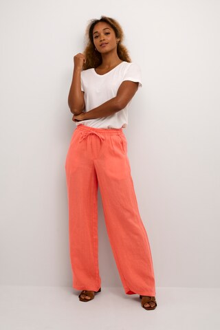 Cream Wide leg Trousers 'Bellis' in Orange