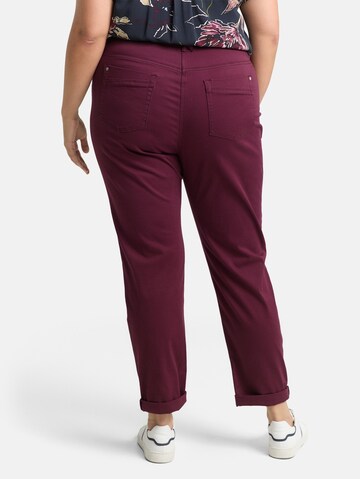 Coupe slim Pantalon TOM TAILOR en rouge