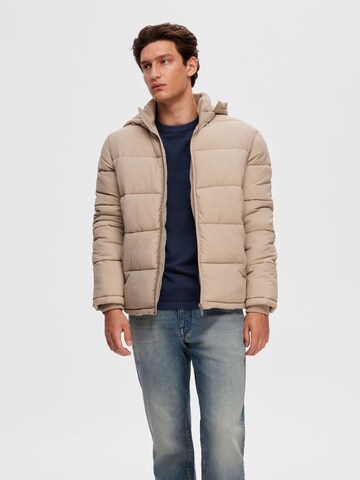 Veste d’hiver SELECTED HOMME en beige : devant