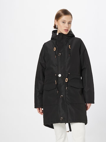 Derbe Between-Seasons Parka 'Friese Festholm' in Black: front