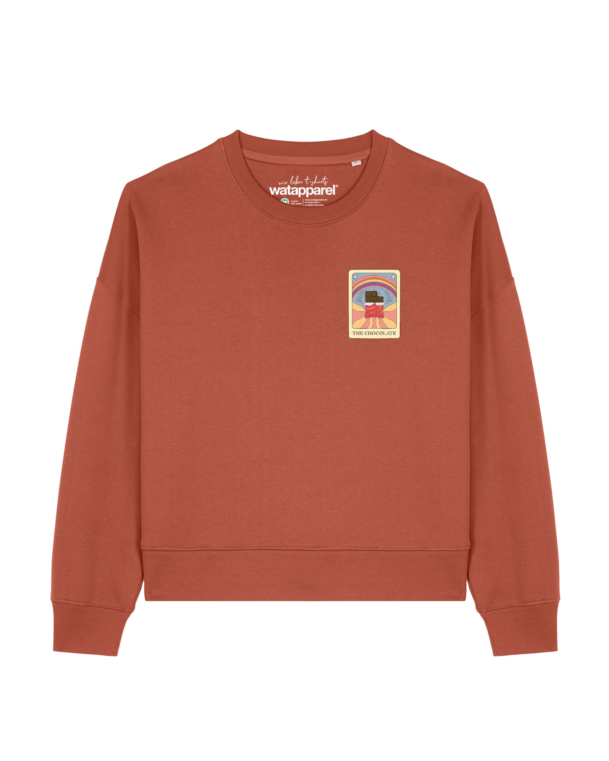 Sweat-shirt 'Tarot The Chocolate' Watapparel en marron : devant