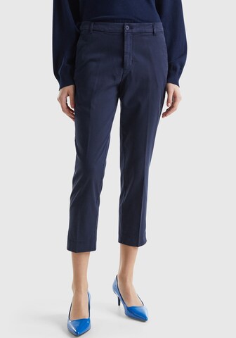 UNITED COLORS OF BENETTON Slim fit Pleated Pants in Blue: front