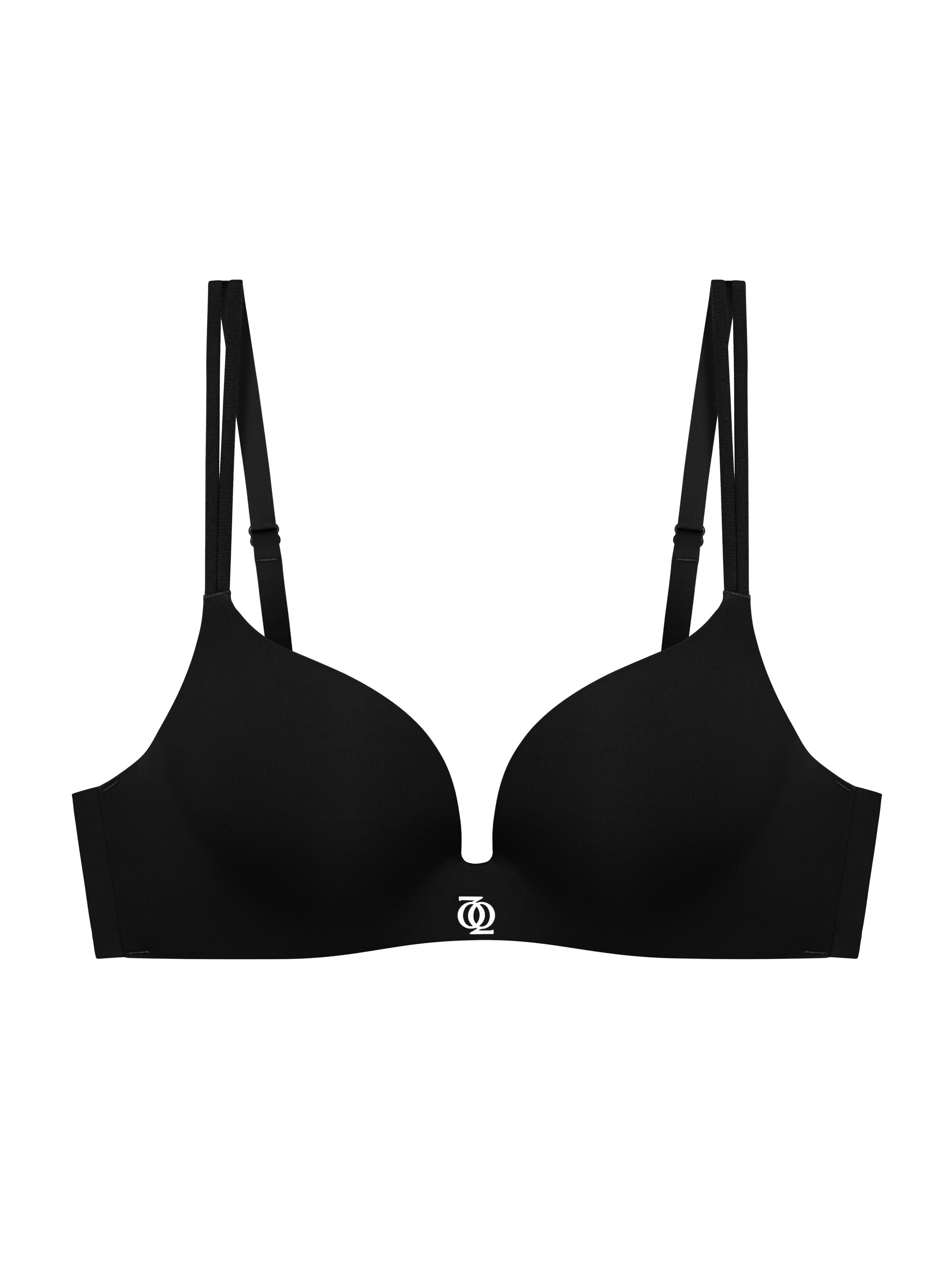 GOD SAVE QUEENS Push-up BH 'Second Skin Teardrop Push Up Bra' in Zwart: voorkant