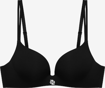 GOD SAVE QUEENS Push-up BH 'Second Skin Teardrop Push Up Bra' in Zwart: voorkant