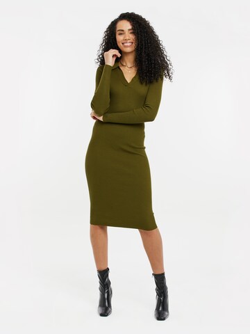 Threadbare Knitted dress 'Thyme' in Green