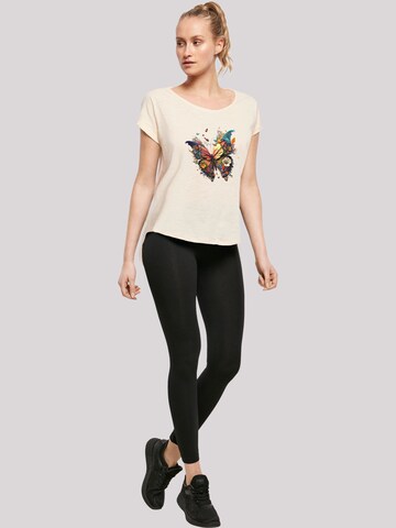 T-shirt 'Schmetterling' F4NT4STIC en beige