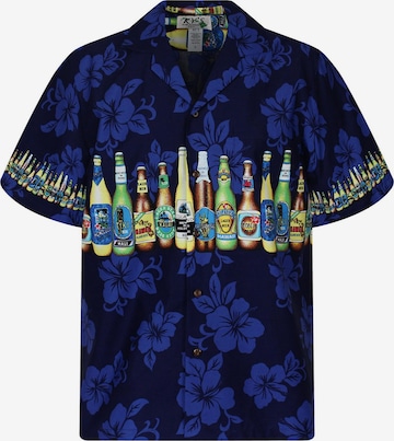Chemise 'Bierflaschen Brustdruck' KY's en bleu : devant