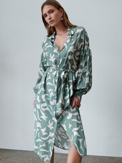 St MRLO Robe-chemise 'Birmingham' en crème / émeraude, Vue avec produit