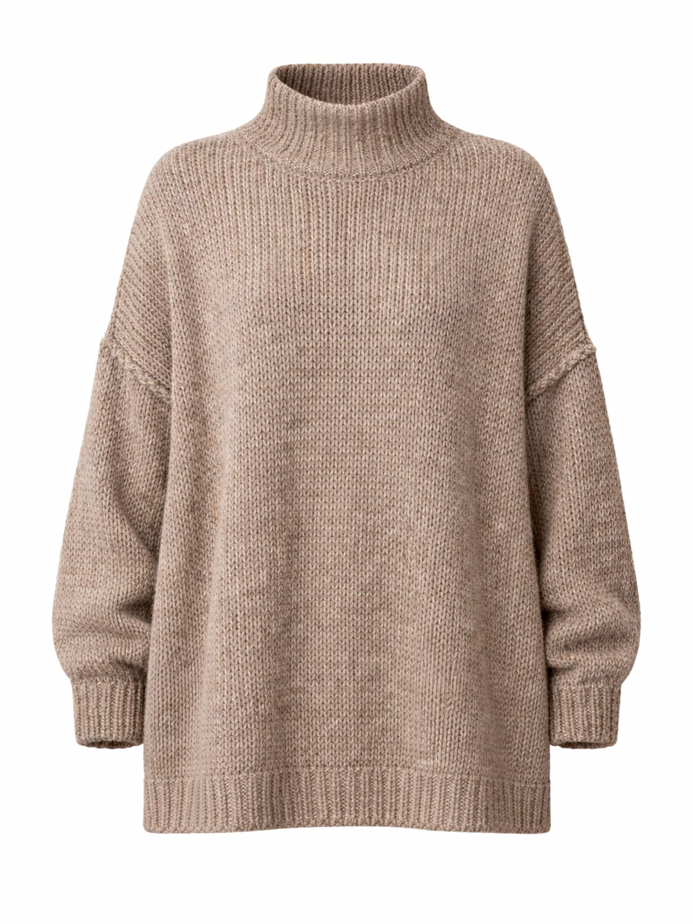Worldclassca Oversized Sweater 'Strickpullover Oversized mit Stehkragen' in Grey