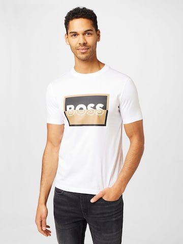 T-Shirt 'Tessler' BOSS Black en blanc : devant