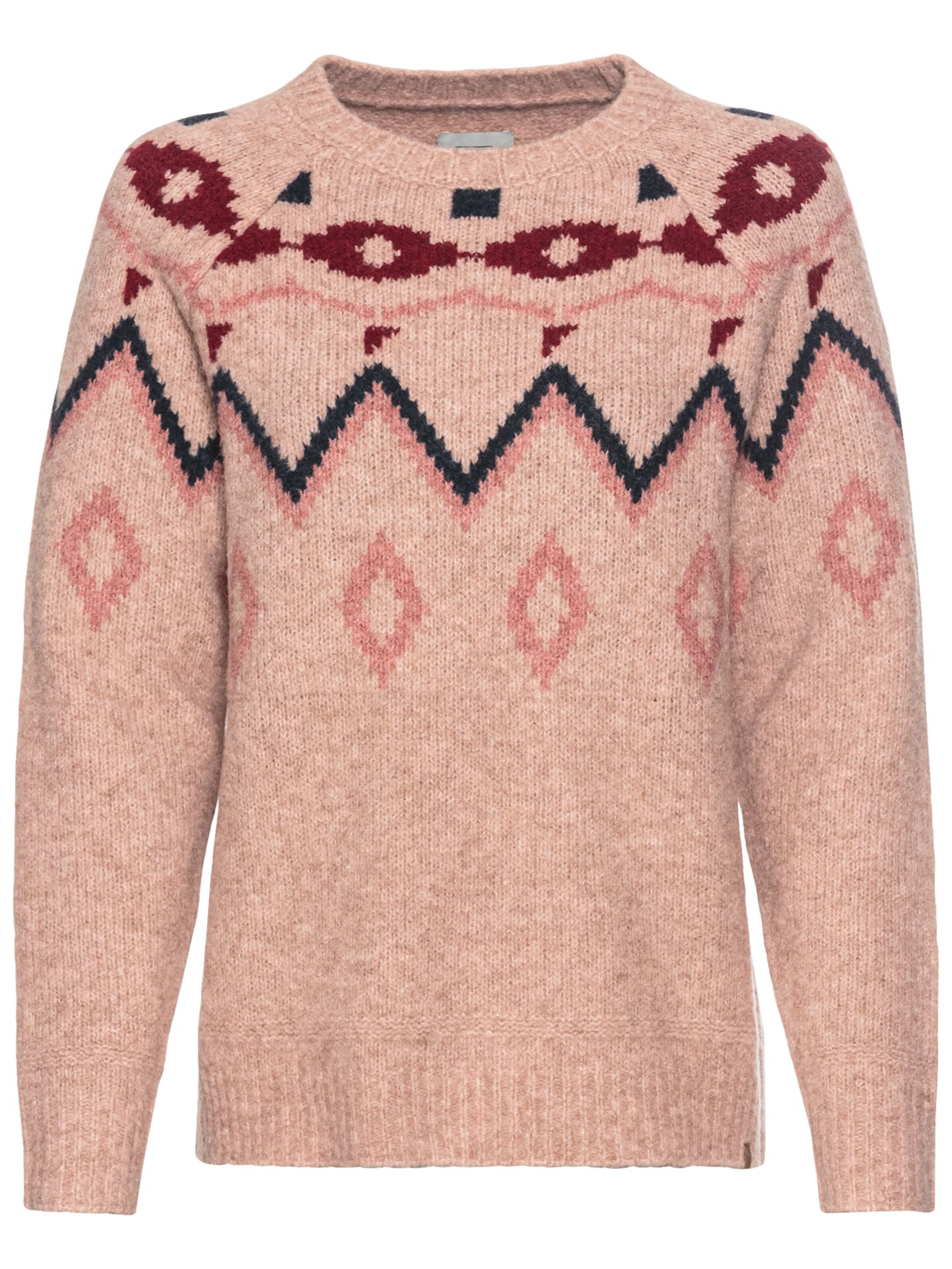 CAMEL ACTIVE Strickpullover mit Norwegermuster in Pink: Vorderseite