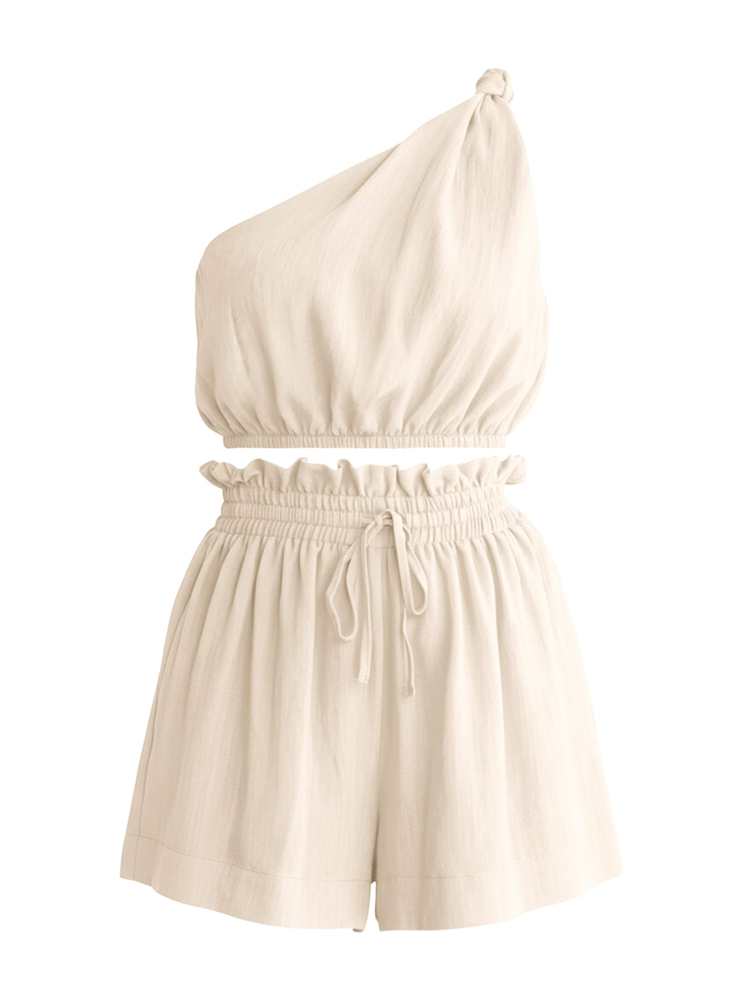 Costum cu pantaloni de la Imily Bela pe bej: față