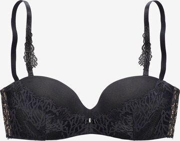 Push-up Soutien-gorge JETTE en noir : devant