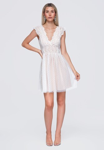 Robe de cocktail Ombre en blanc
