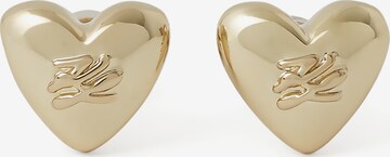 Karl Lagerfeld - Brincos 'Heart Studs' em ouro: frente