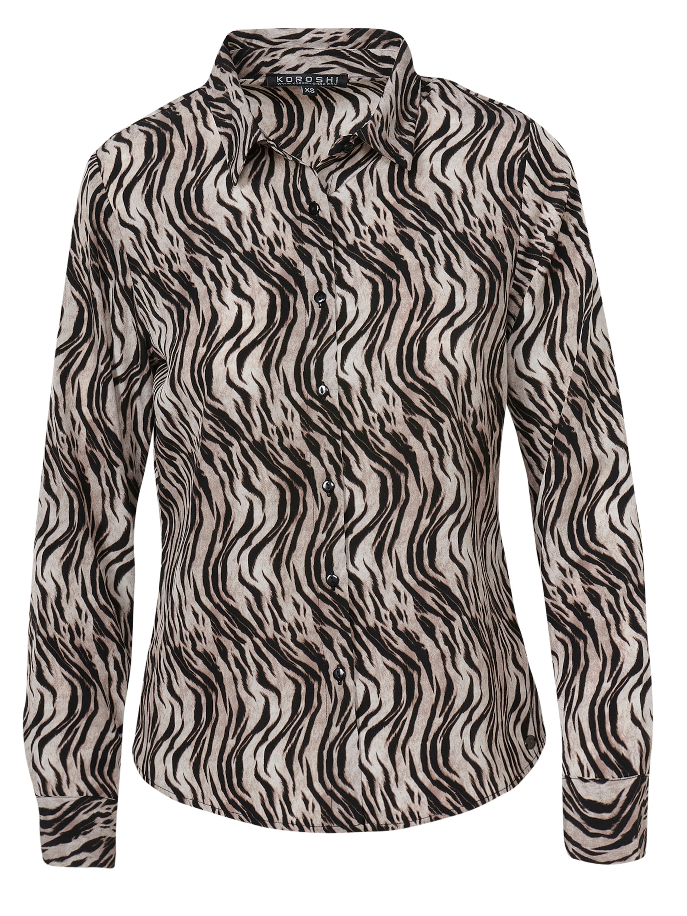 KOROSHI Blúzka - Hnedá: predná strana