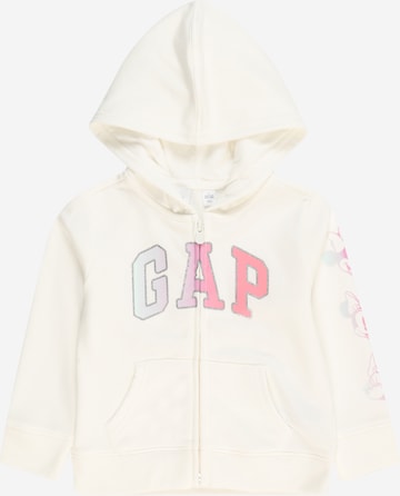 GAP Zip-Up Hoodie in White: front