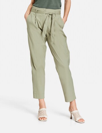 GERRY WEBER Regular Trousers with creases in Green: front