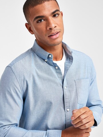 Next Regular fit Button Up Shirt in Blue