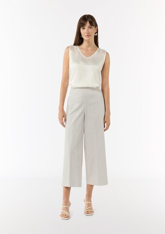 COMMA Wide leg Trousers with creases in Beige: front