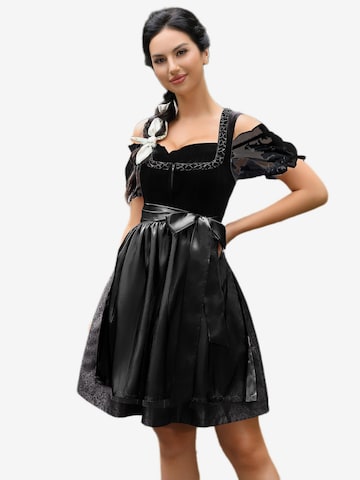 Yesfashion Dirndl in Schwarz: Vorderseite