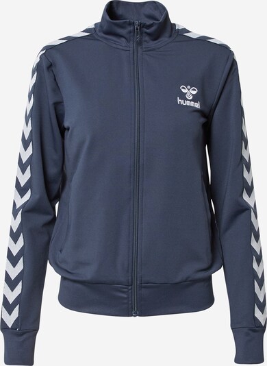 Hummel Athletic Zip-Up Hoodie in marine blue / White, Item view