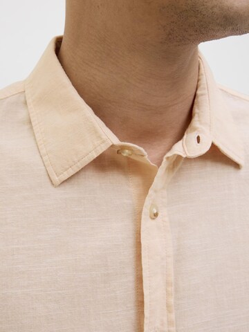 JACK & JONES Regular fit Button Up Shirt 'JJESummer' in Beige