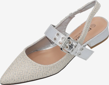 Sandales à lanières 'Isdris' Palado by Sila Sahin en argent : devant