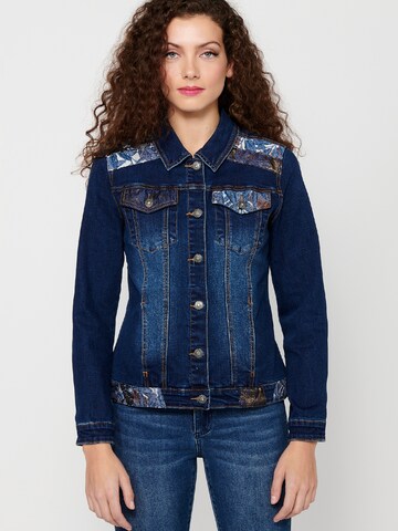 KOROSHI Between-Season Jacket in Blue: front