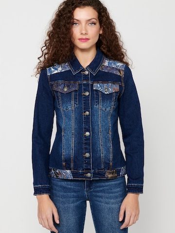 KOROSHI Between-season jacket in Blue: front