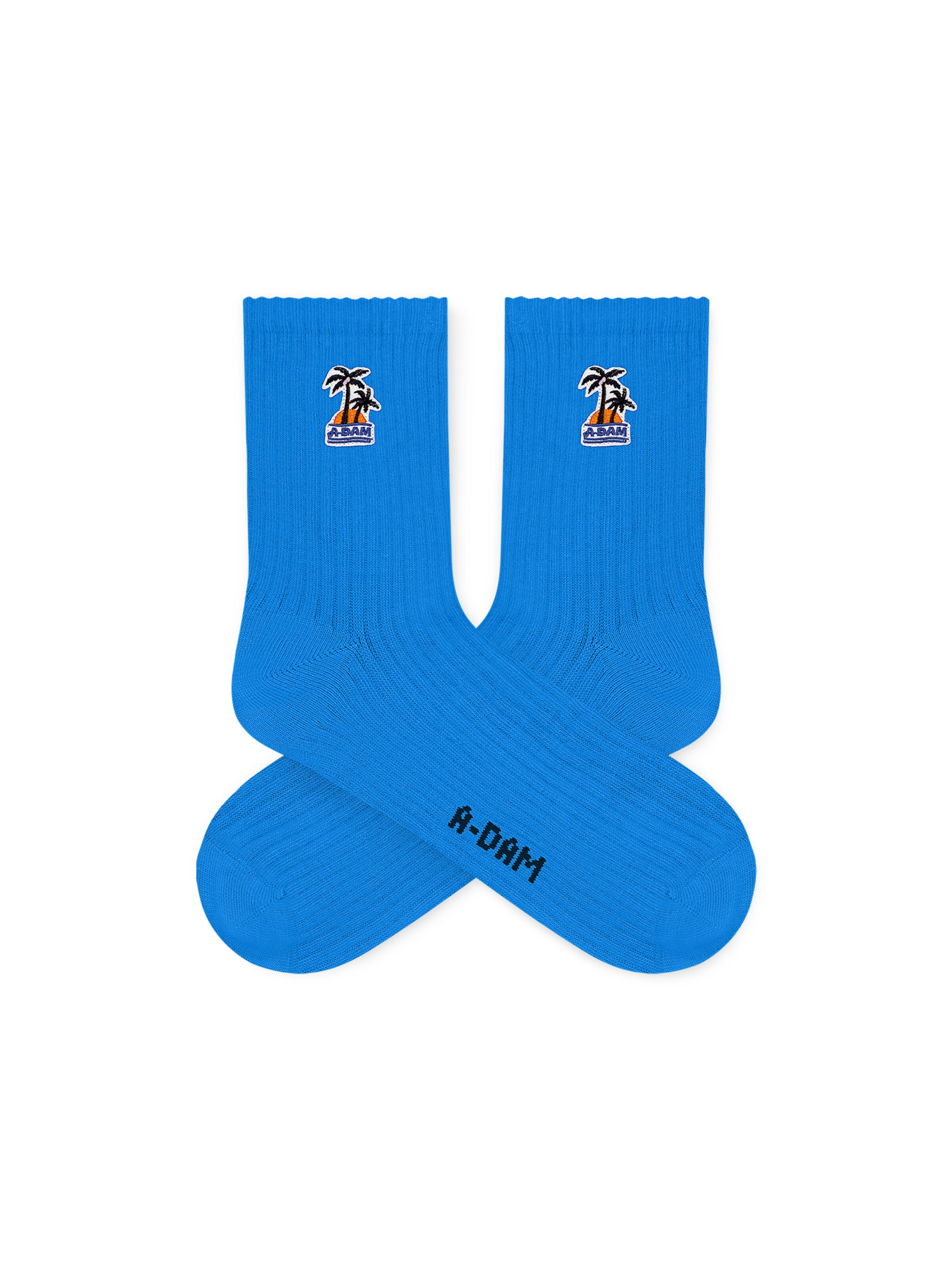 A-dam Socken 'Palm Tree Patch' in Blau