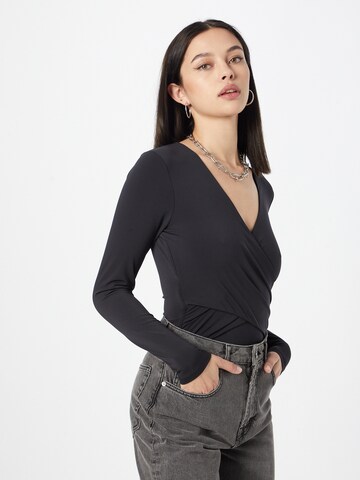 Abercrombie & Fitch Shirt bodysuit in Black: front