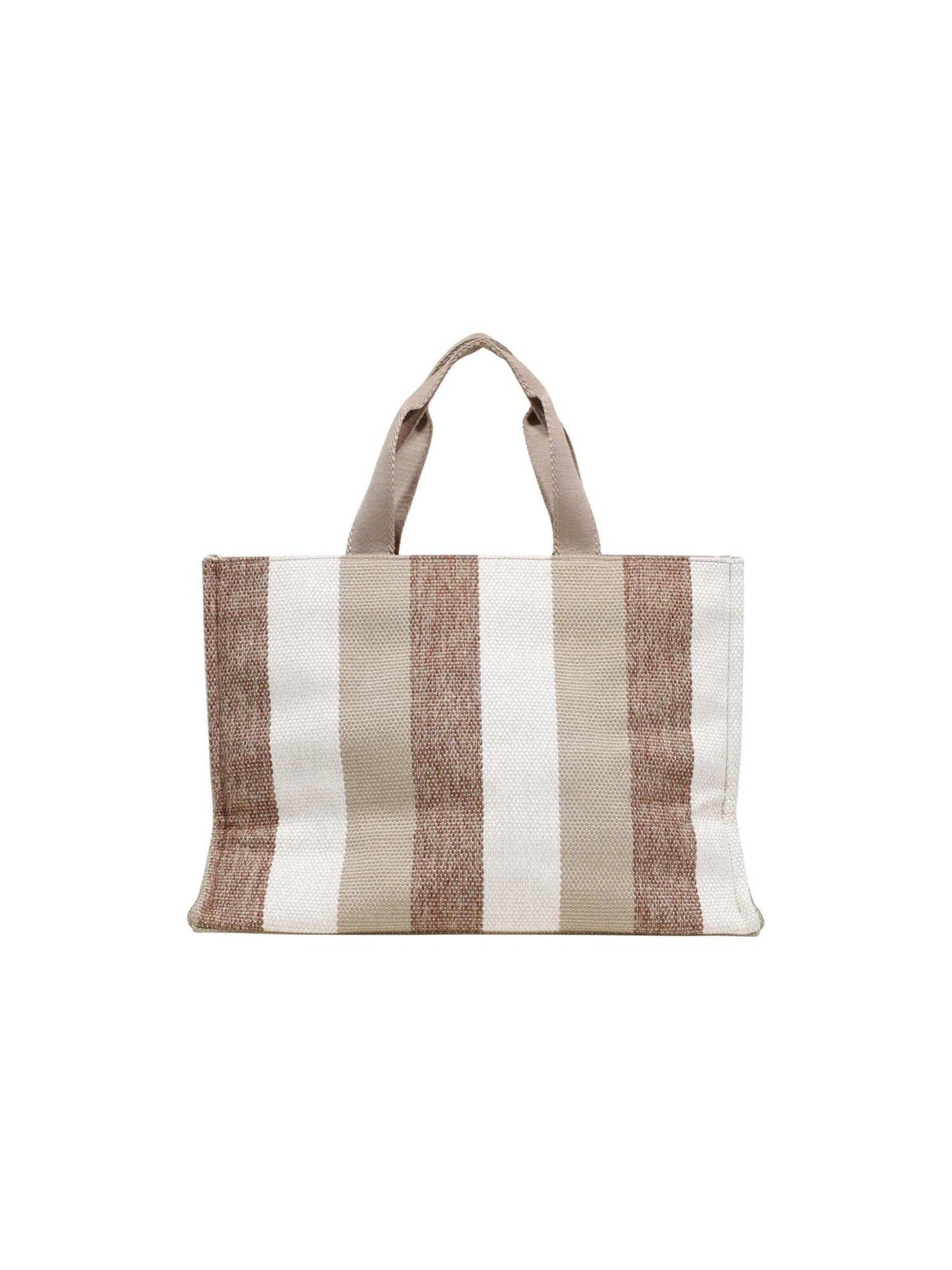 Liu Jo - Bolso de hombro 'L TOTE STRIPED CANVAS 2A6026 T2176' en beige