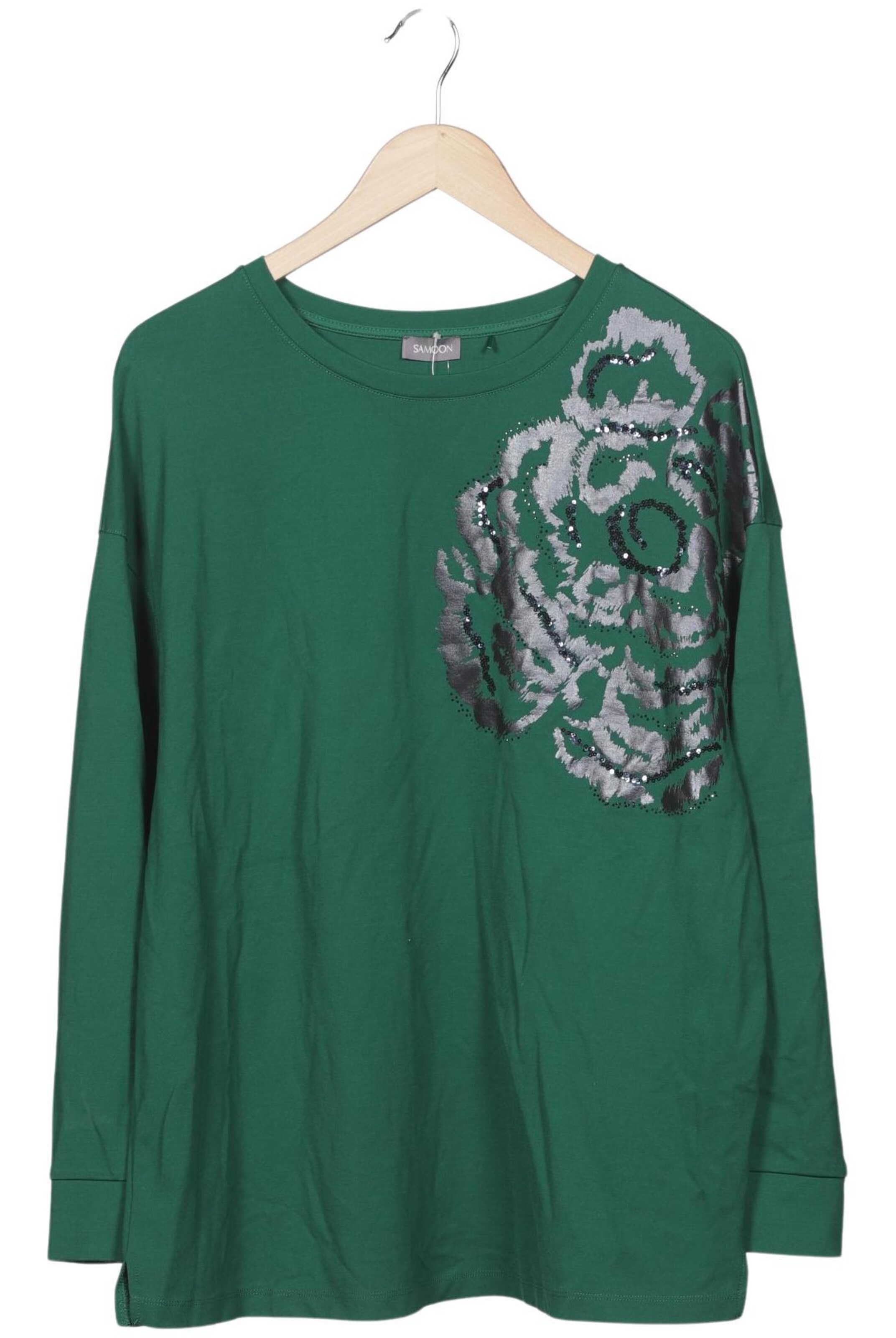 SAMOON Sweatshirt & Zip-Up Hoodie in XXXL in Green: front