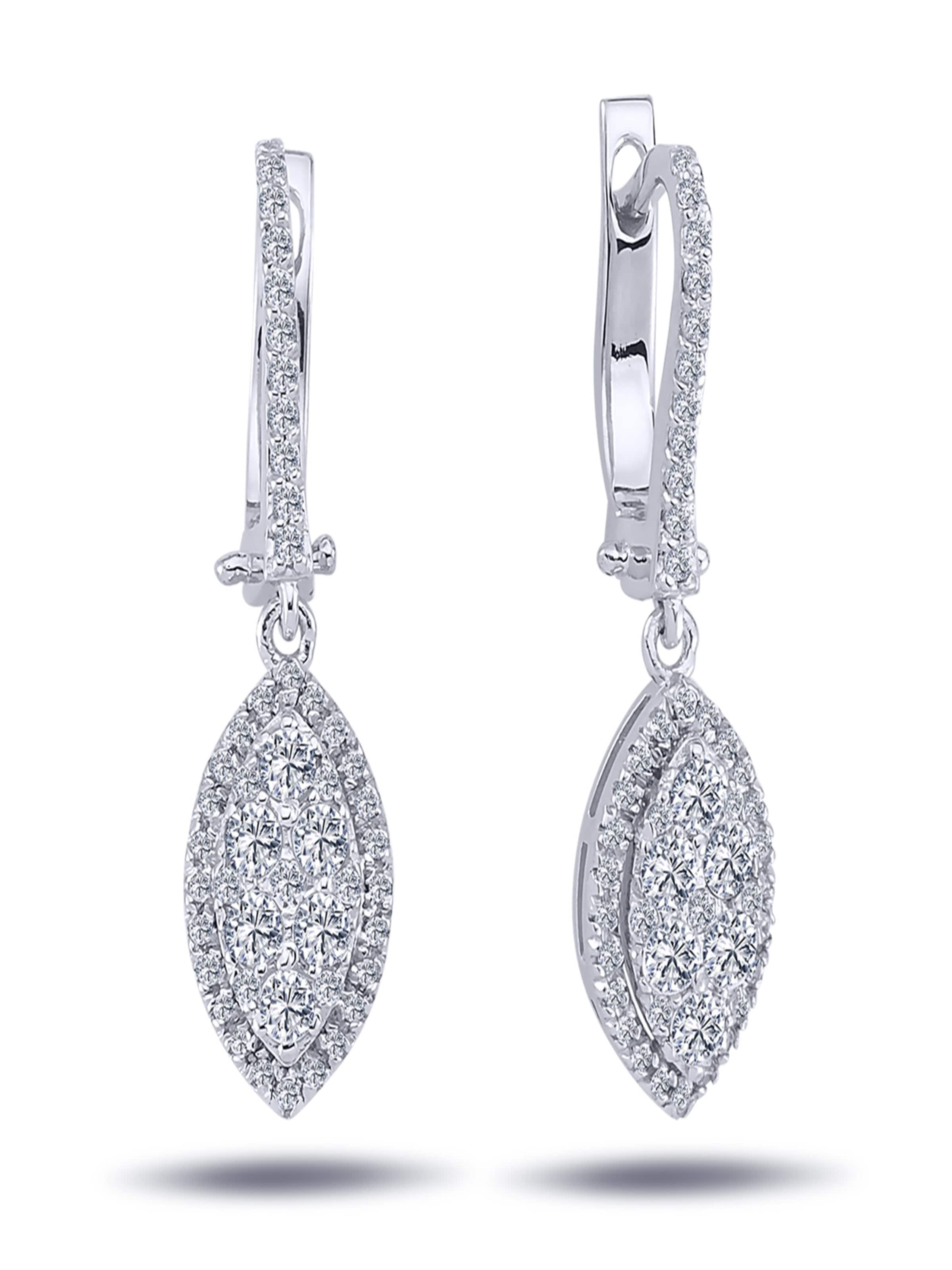 EinStein Diamant Earrings 'Auge' in Silver: front