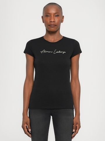 Tricou de la ARMANI EXCHANGE pe negru: față
