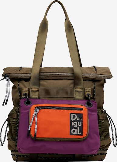 Rucsac Desigual pe maro / lila / portocaliu neon, Vizualizare produs