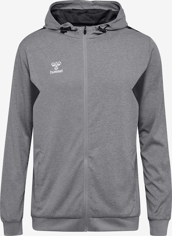 Hummel Athletic Zip-Up Hoodie 'AUTHENTIC' in Grey: front