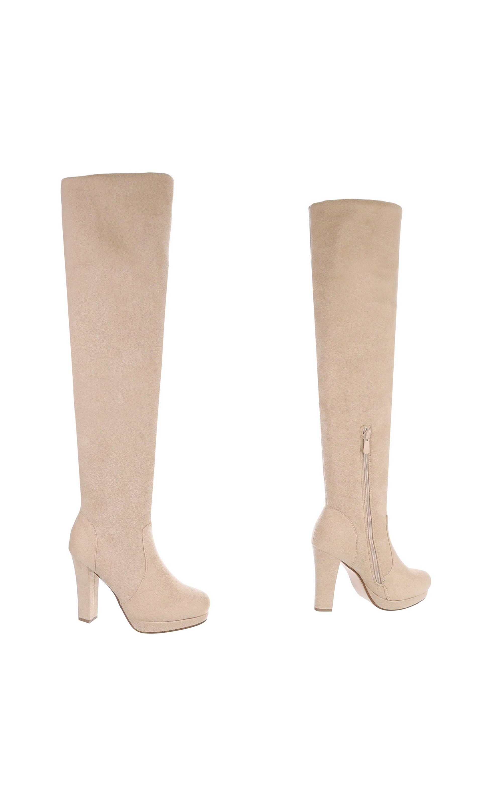 Ital-Design Overknees in Beige