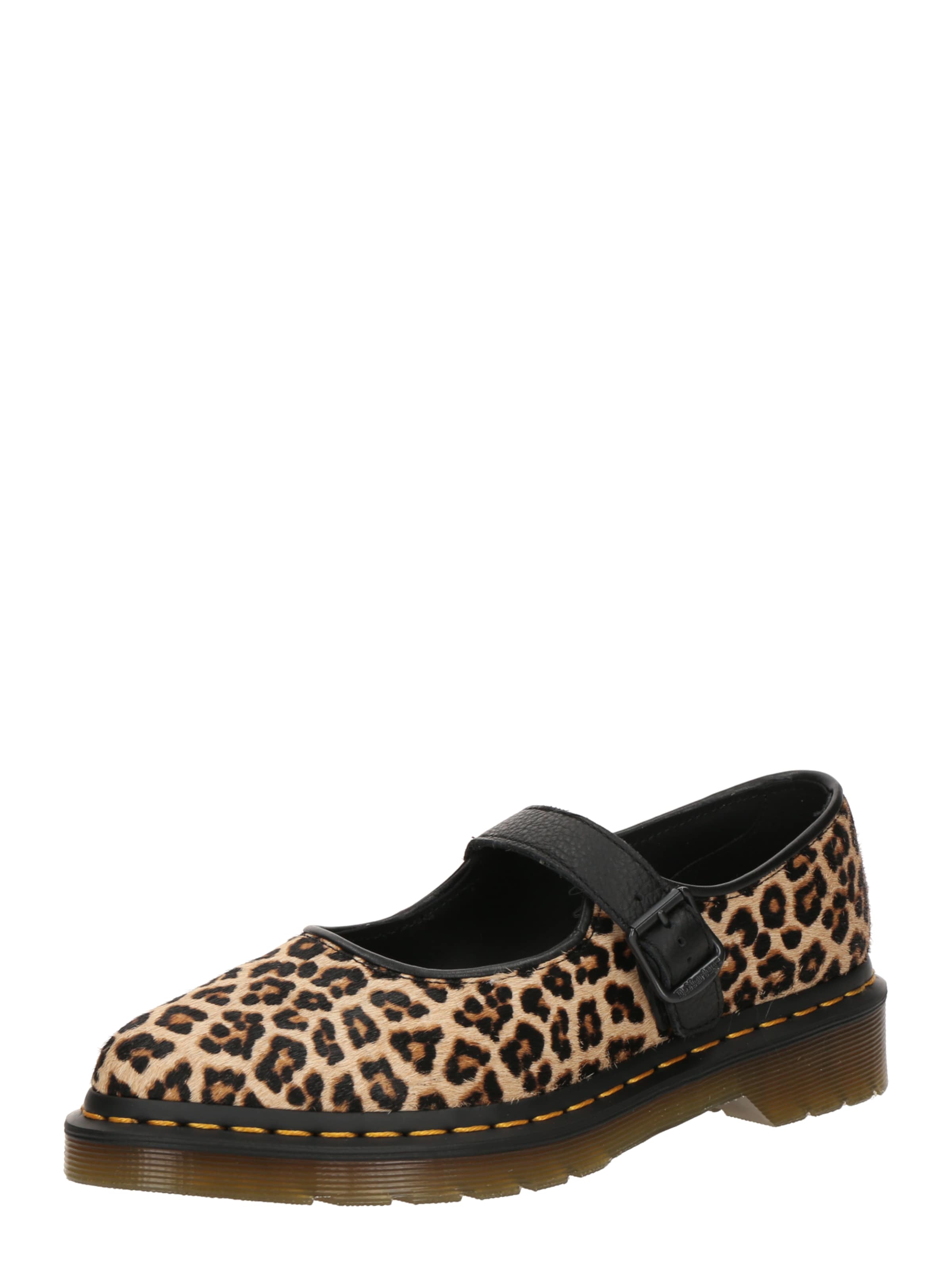 Martens Ballet Flats with Strap 'Elphie' in Umbra, Cappuccino