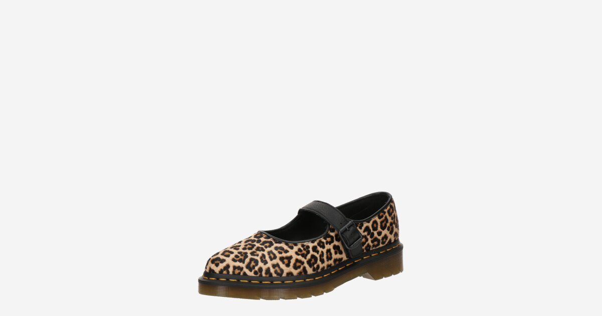 Martens Ballet Flats with Strap 'Elphie' in Umbra, Cappuccino