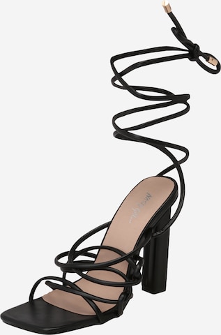 Nasty Gal Sandalen met riem in Zwart: voorkant