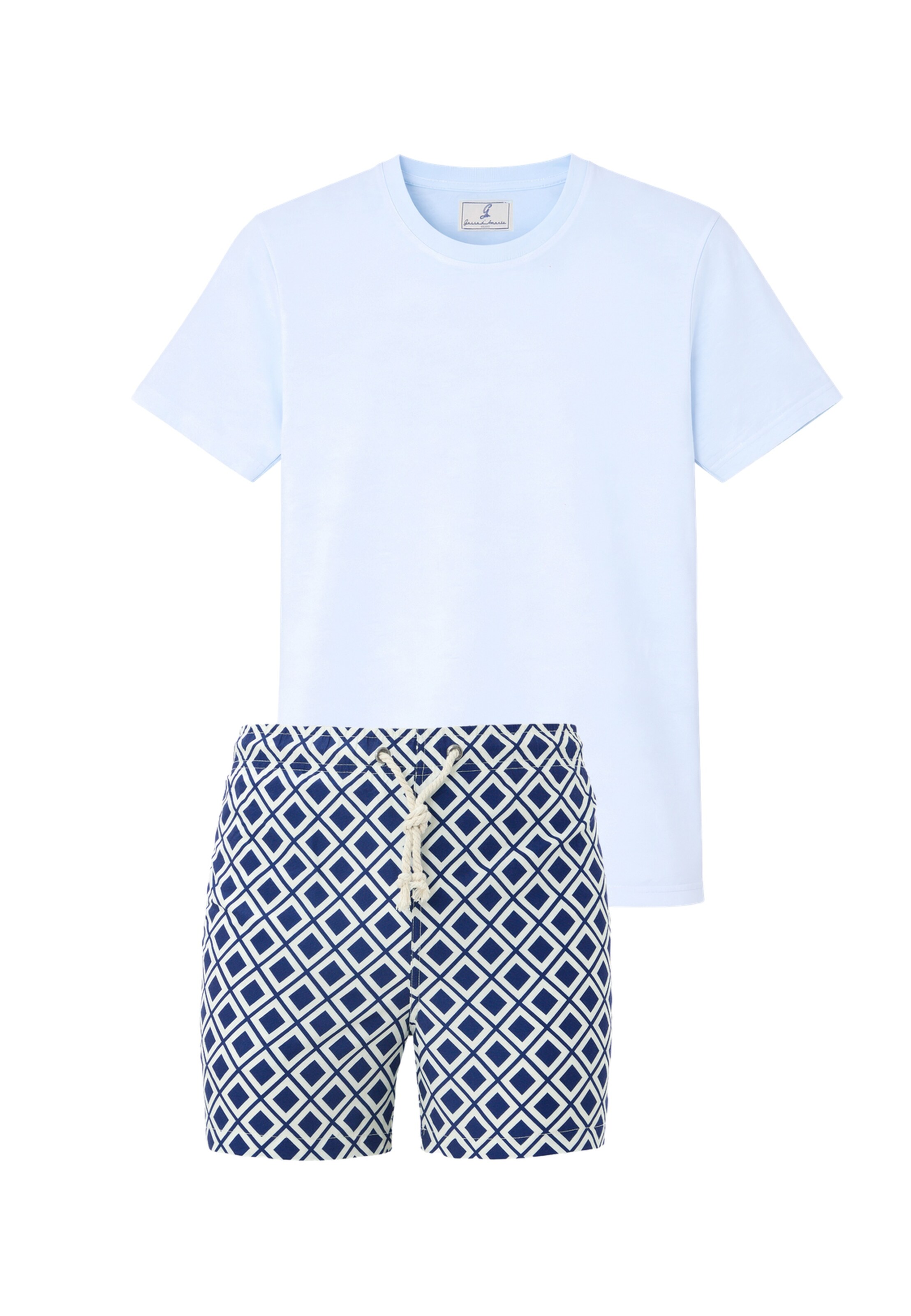 Gassa d'Amante Badeshorts & T-Shirt 'Vieste' in Blau: Vorderseite
